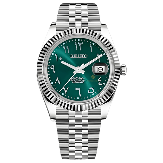 Seiko Mod Datejust Arabic Green